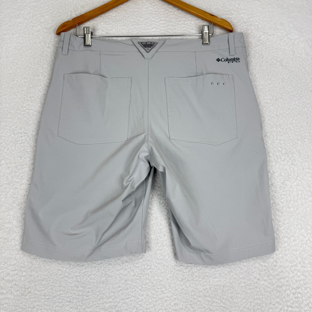 Columbia PFG Fishing Shorts Mens 34 Gray Performance Gear Outdoor Quick‎ Dry - Picture 2 of 7